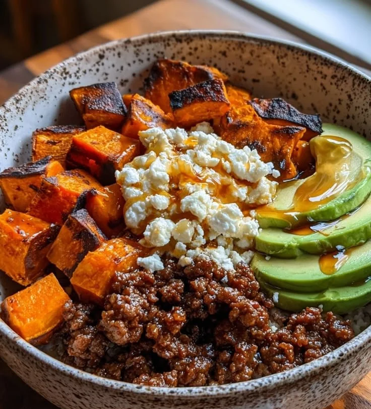45g Protein Hot Honey Beef Bowl with sweet and spicy flavors