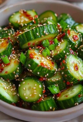 Asian spicy cucumber salad with vibrant colors and crunchy texture