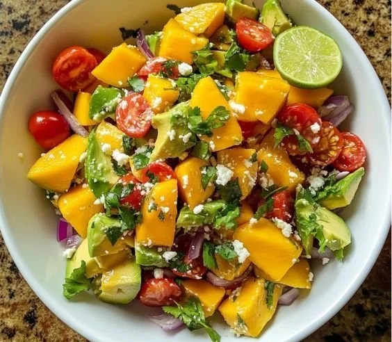 Avocado Mango Salad with Zesty Lime Dressing
