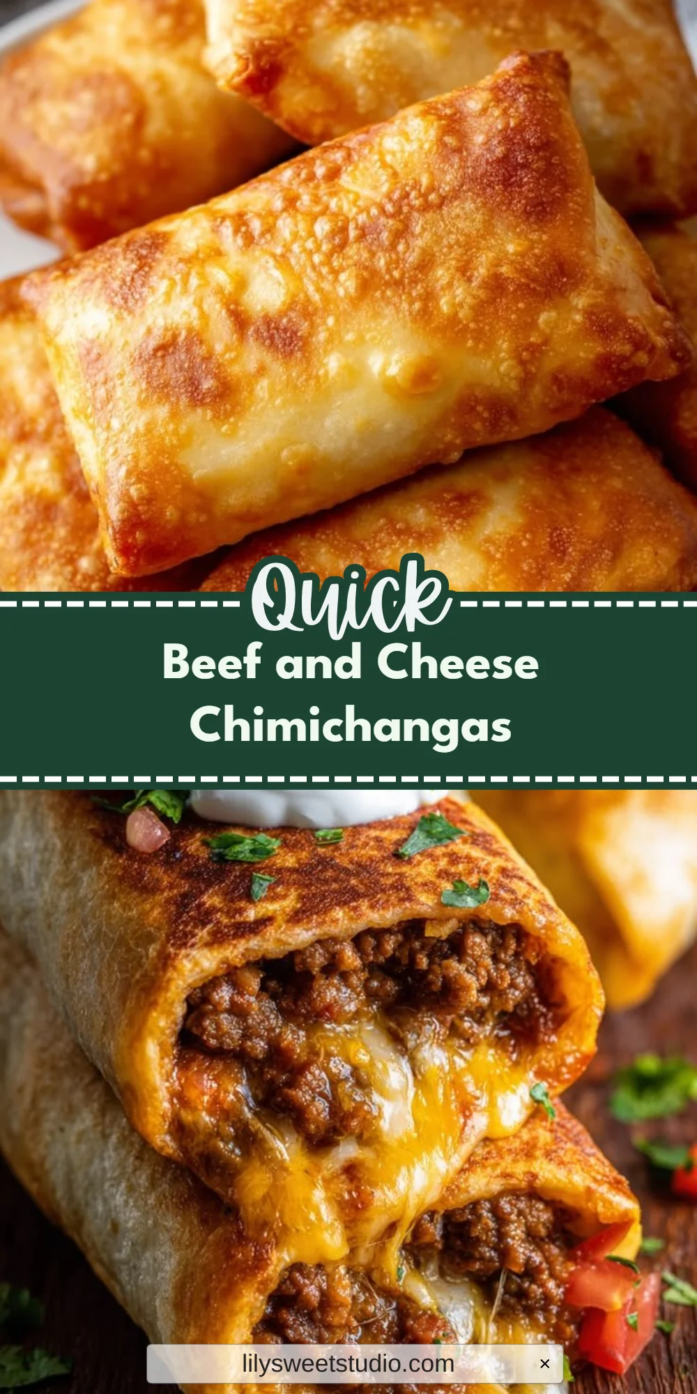 Beef and Cheese Chimichangas