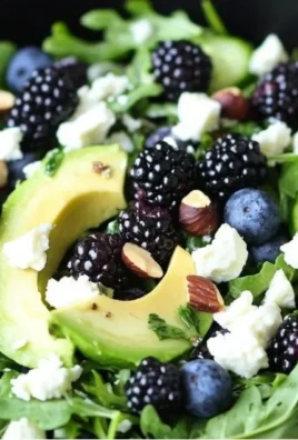 Delicious Blackberry Avocado Salad with fresh ingredients for a healthy dish