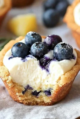 Blueberry Cheesecake Cookie Cups topped with fresh blueberries and creamy filling