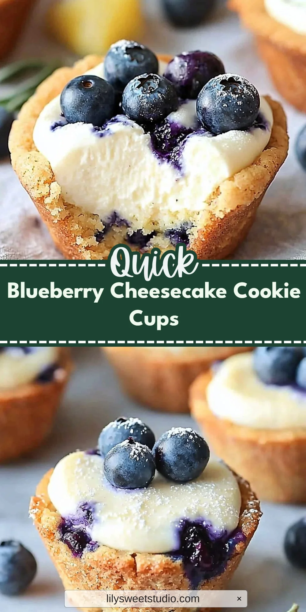 Blueberry Cheesecake Cookie Cups
