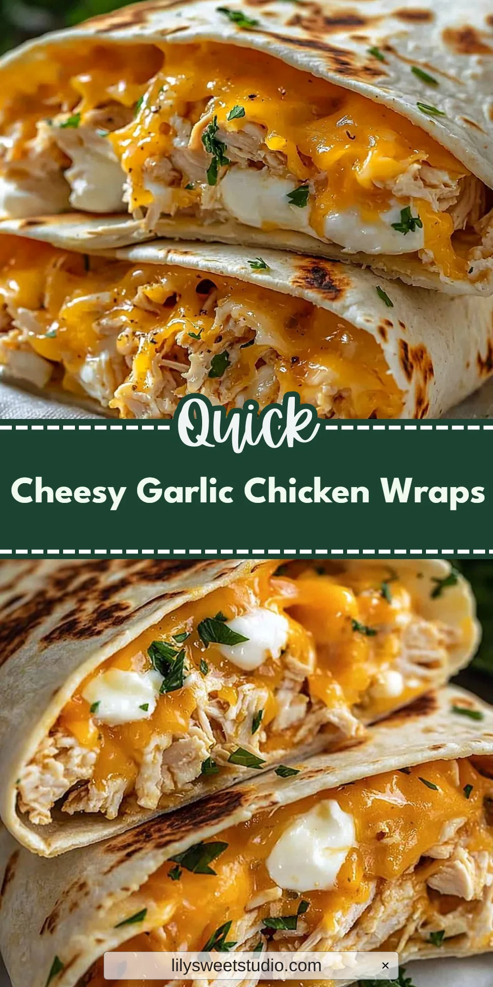 Cheesy Garlic Chicken Wraps