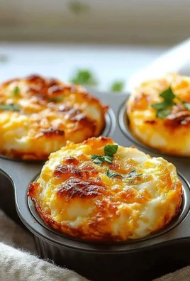 Cheesy muffin tin cottage cheese egg bites served on a plate