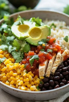 Delicious Chicken Burrito Bowl with fresh ingredients and vibrant toppings.