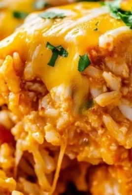 Delicious chicken enchilada rice casserole topped with cheese and fresh herbs