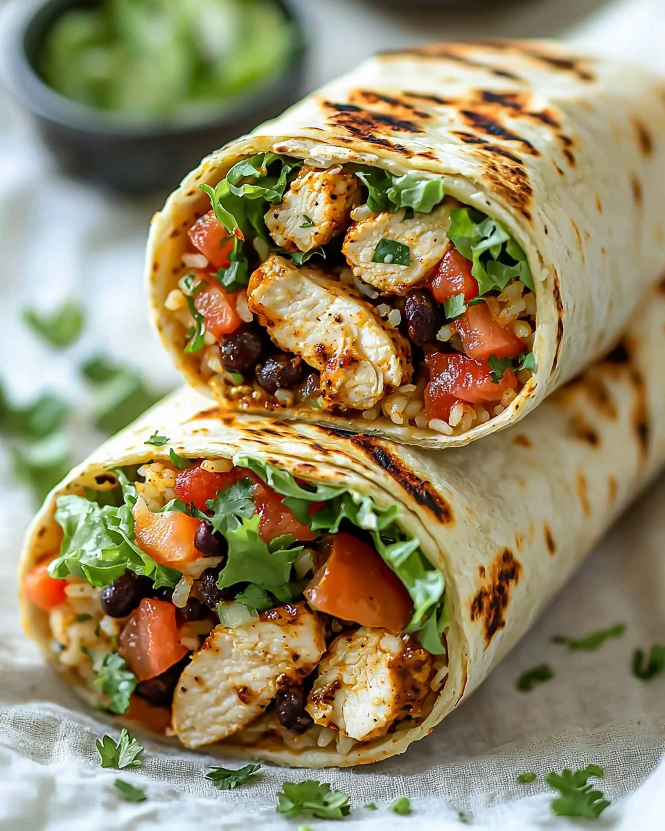 Chipotle Ranch Grilled Chicken Burrito with fresh ingredients and a flavorful sauce
