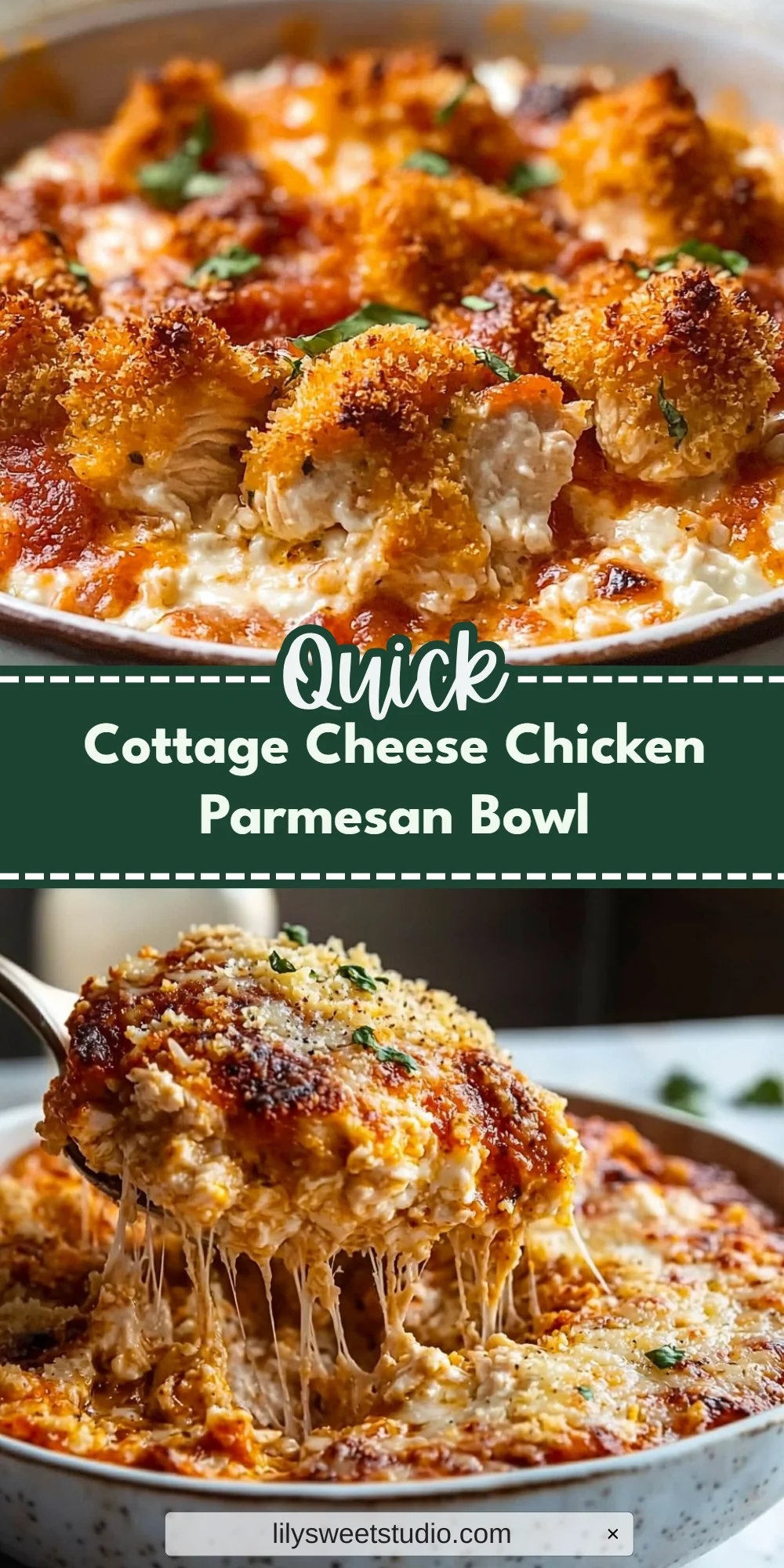 Cottage Cheese Chicken Parmesan Bowl