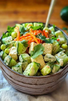 Creamy Asian cucumber salad topped with sesame seeds and scallions in a bowl.