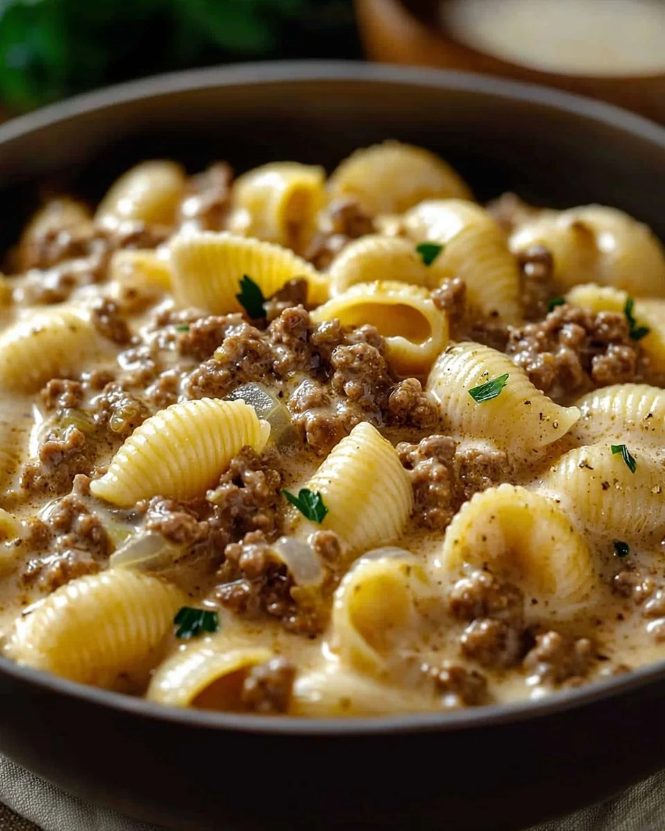 Creamy Beef and Shells