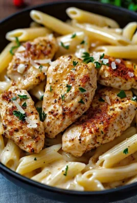 Creamy Cajun Chicken Pasta with vegetables and spices served in a bowl.