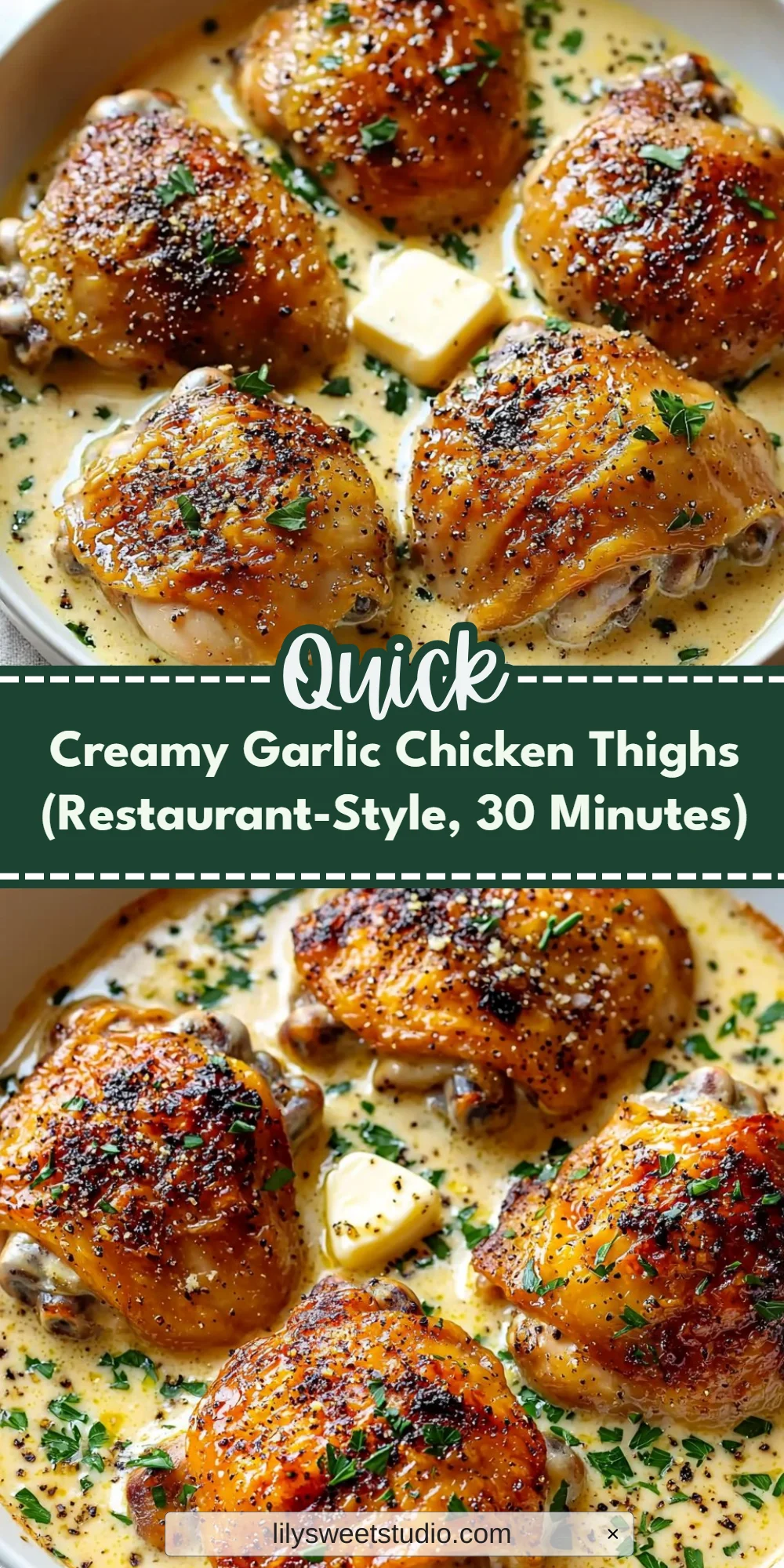 Creamy Garlic Chicken Thighs (Restaurant-Style, 30 Minutes)