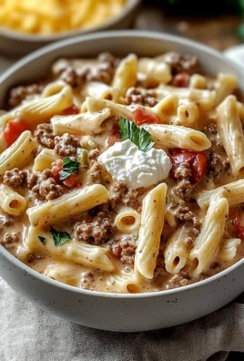 Creamy Rotel pasta with ground beef, perfect for cozy weeknight dinners