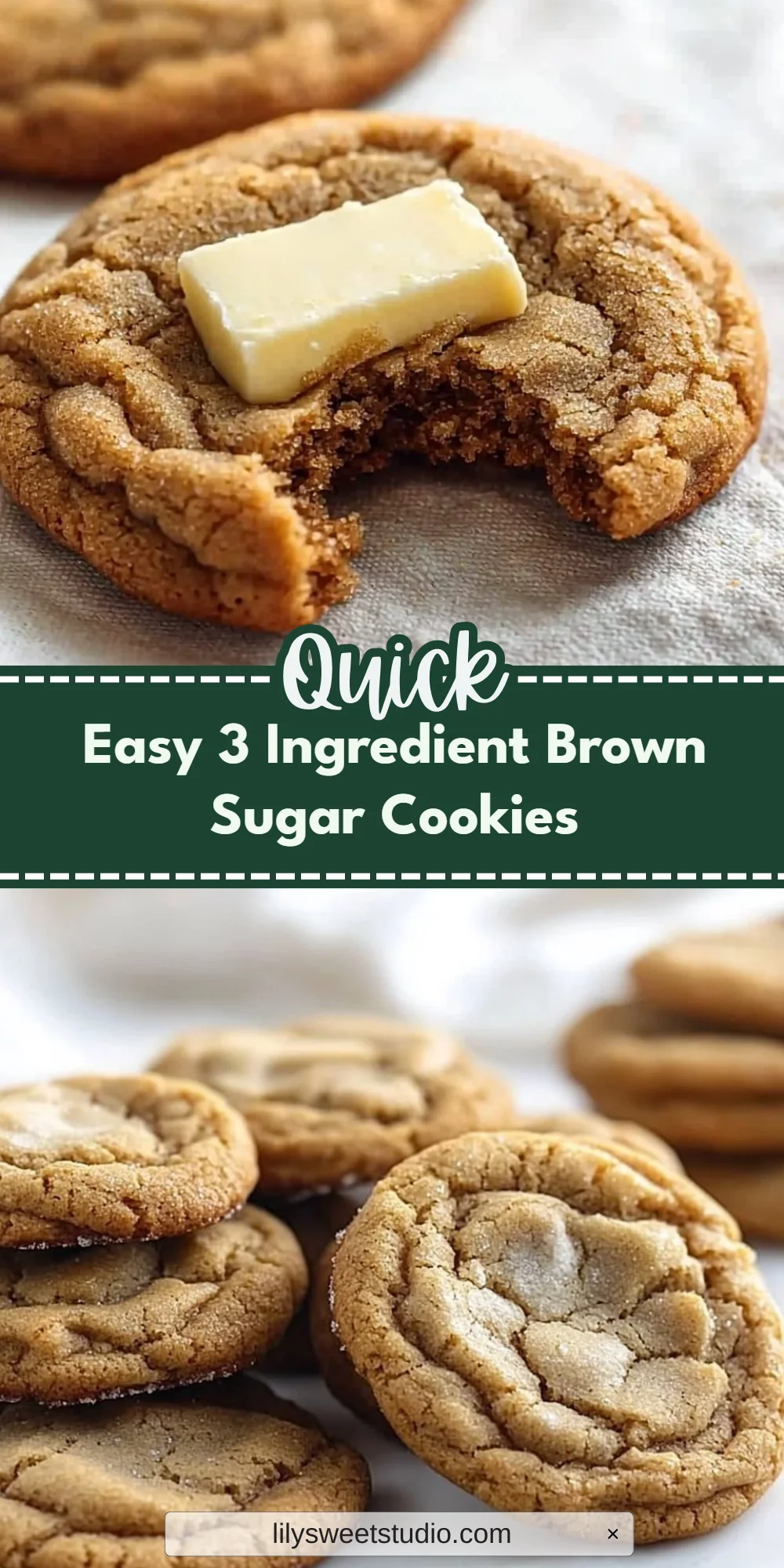 Easy 3 Ingredient Brown Sugar Cookies