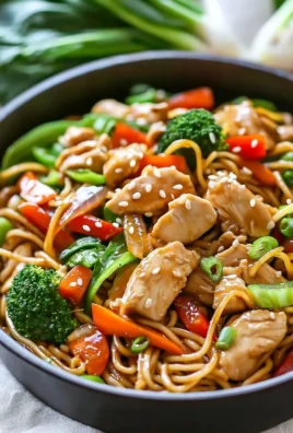 Delicious easy chicken stir fry with colorful vegetables