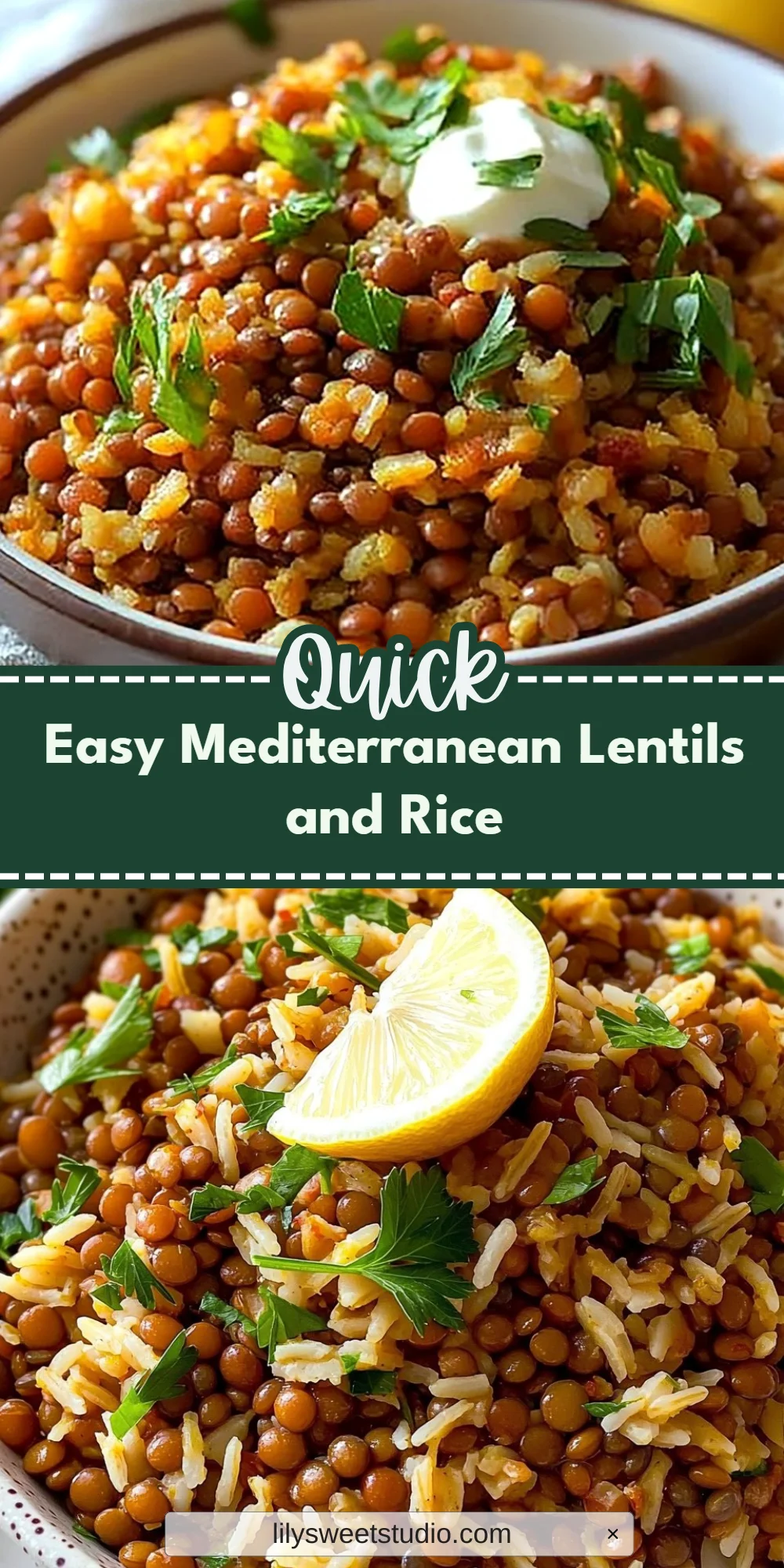 Easy Mediterranean Lentils and Rice