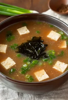 Bowl of easy gluten-free miso soup with green onions and tofu