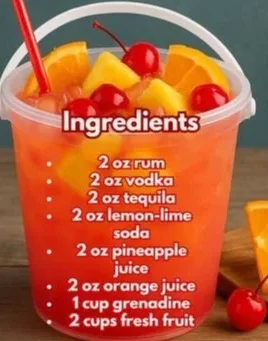 F*ck It Bucket Cocktail served in a large bucket, perfect for parties.