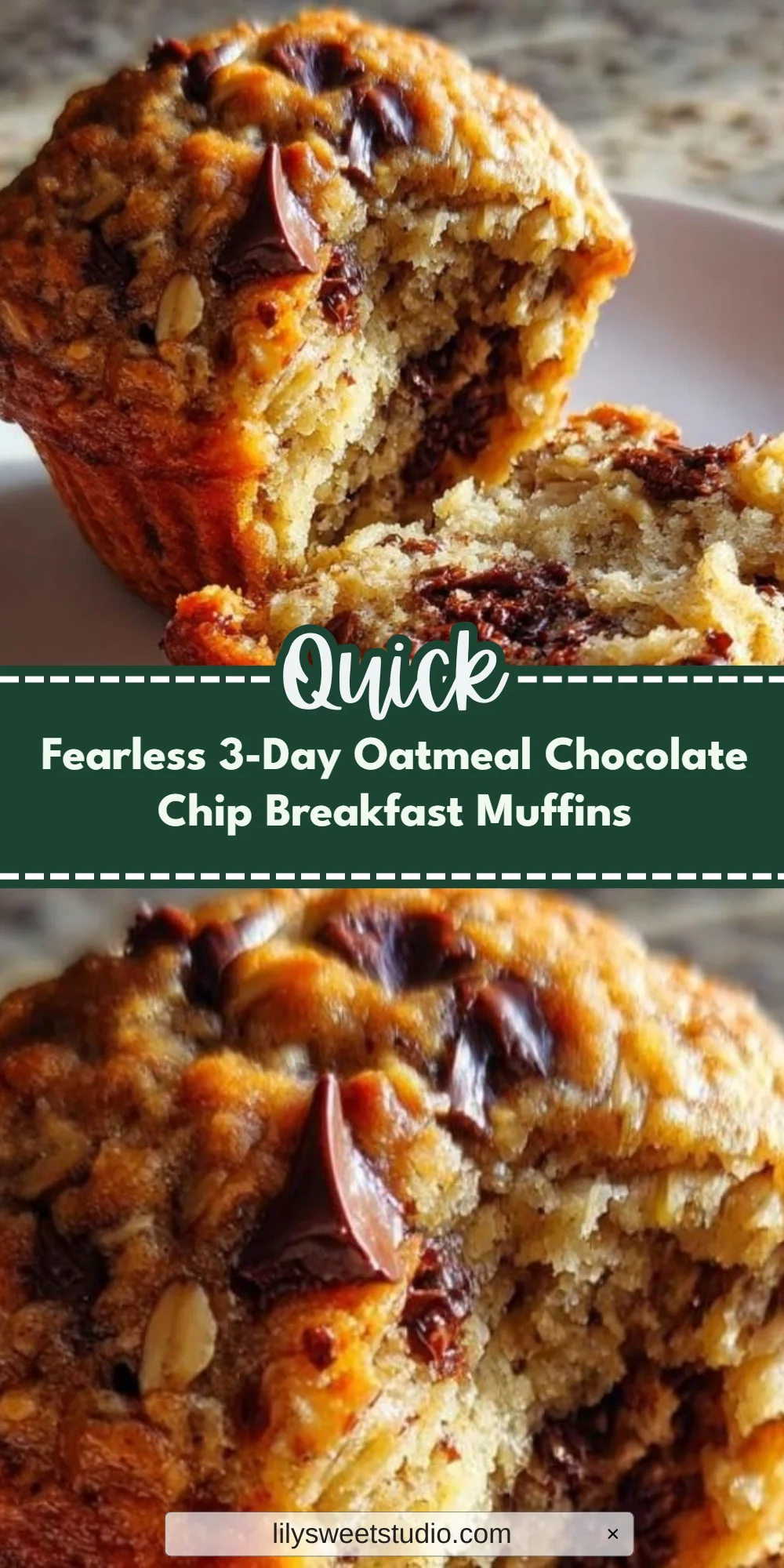 Fearless 3-Day Oatmeal Chocolate Chip Breakfast Muffins