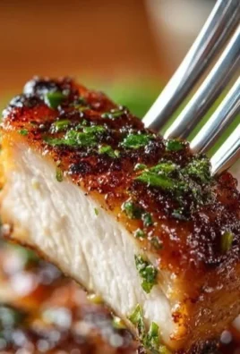 A plate of garlic brown sugar chicken garnished with herbs.