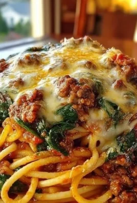 Garlic Butter Spaghetti with Cheesy Italian Sausage and Spinach dish