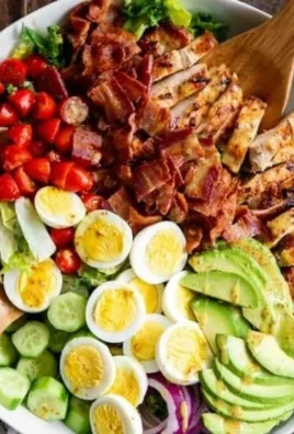 Delicious Grilled Chicken Cobb Salad with fresh greens and colorful toppings