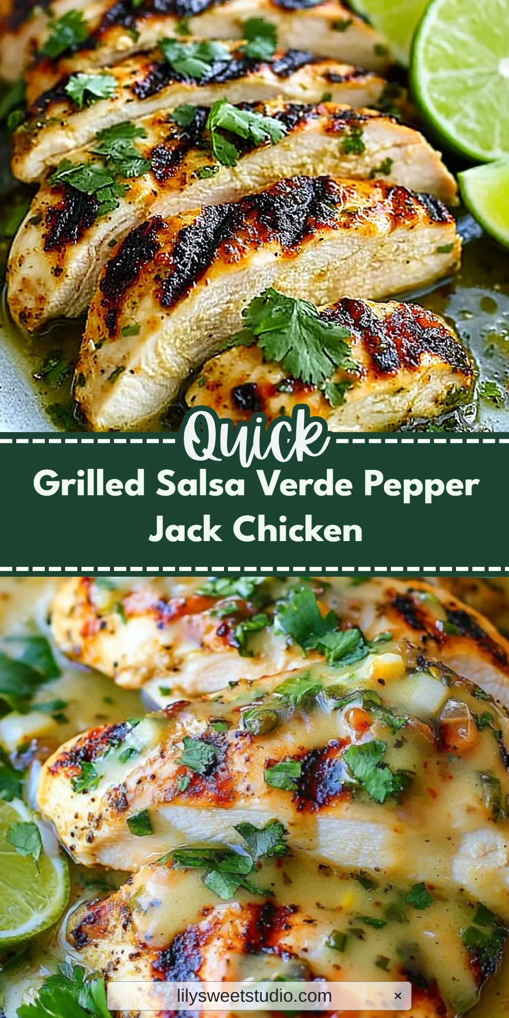 Grilled Salsa Verde Pepper Jack Chicken
