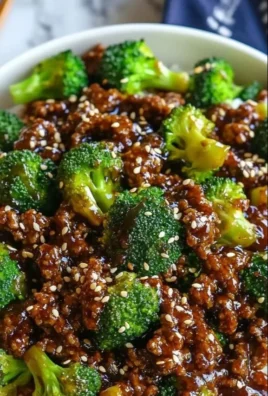 Delicious ground beef and broccoli dish served in a bowl
