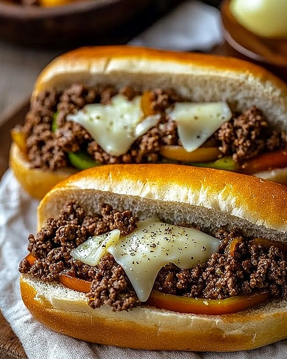 Ground Beef Philly Cheesesteaks