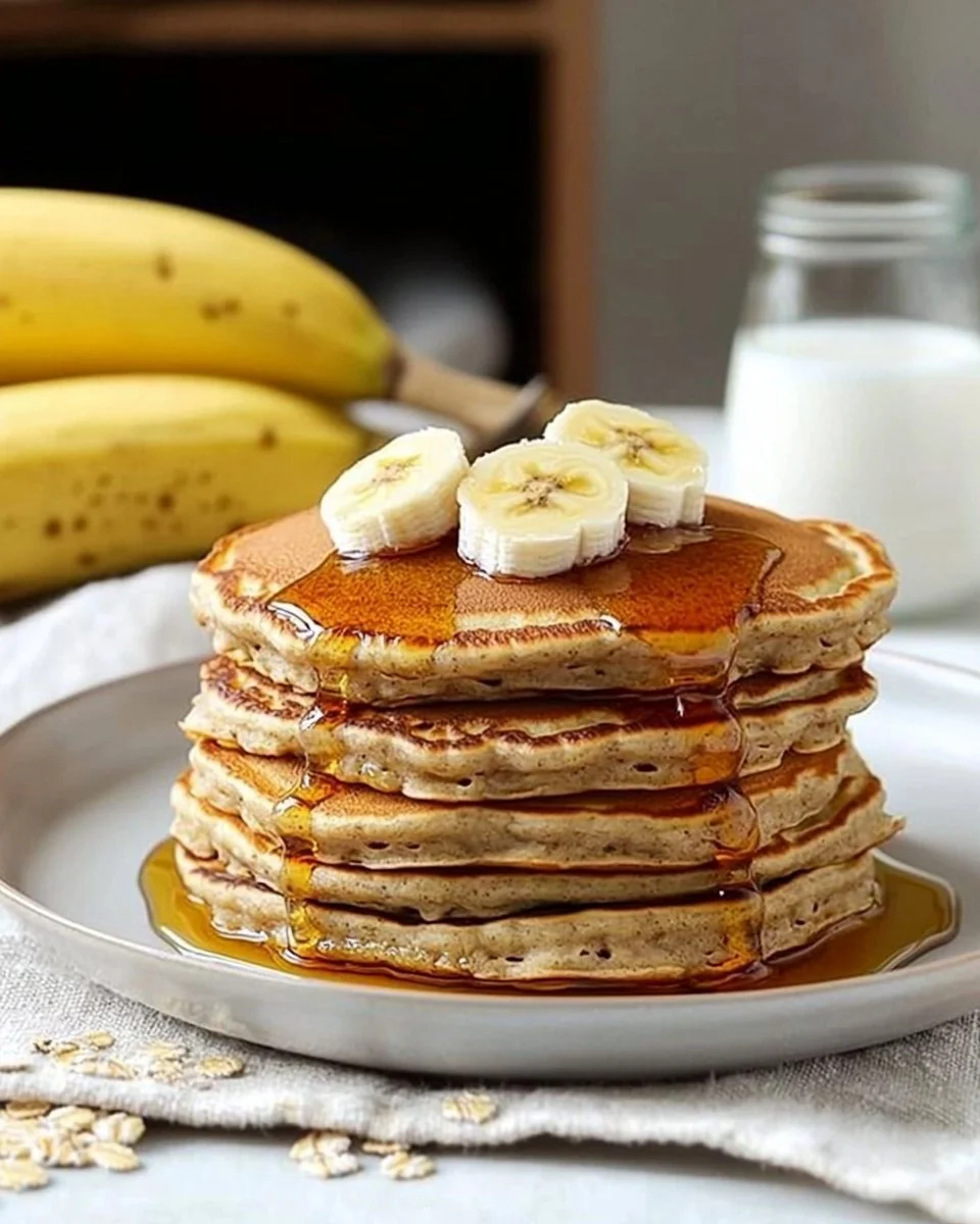 Healthy Banana Oatmeal Pancakes