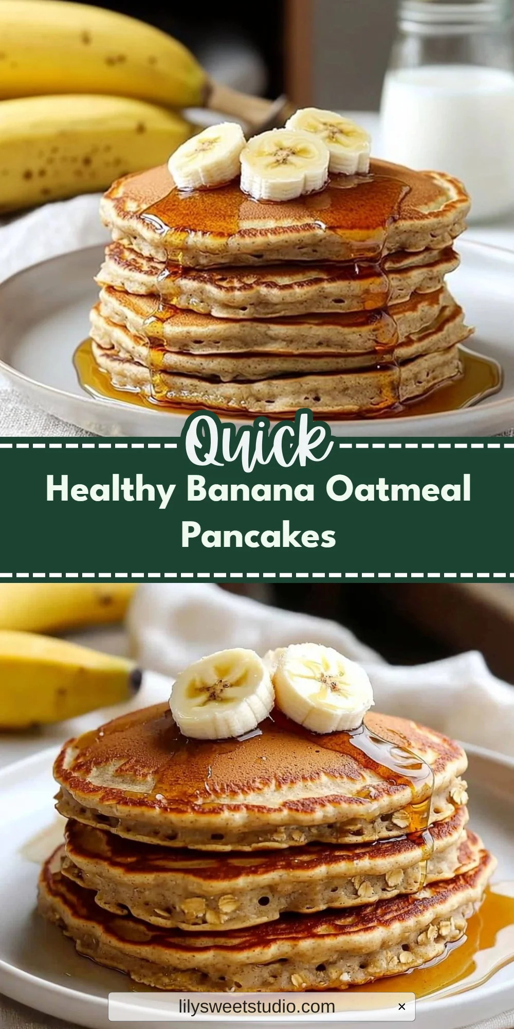 Healthy Banana Oatmeal Pancakes