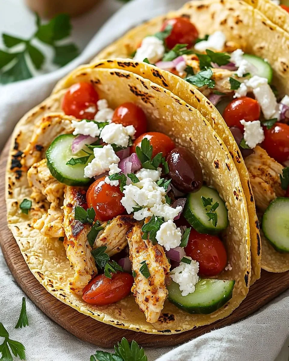 Healthy Mediterranean Chicken Tacos