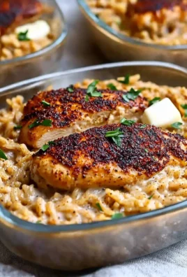 High Protein Creamy Cajun Chicken served with rice on a plate