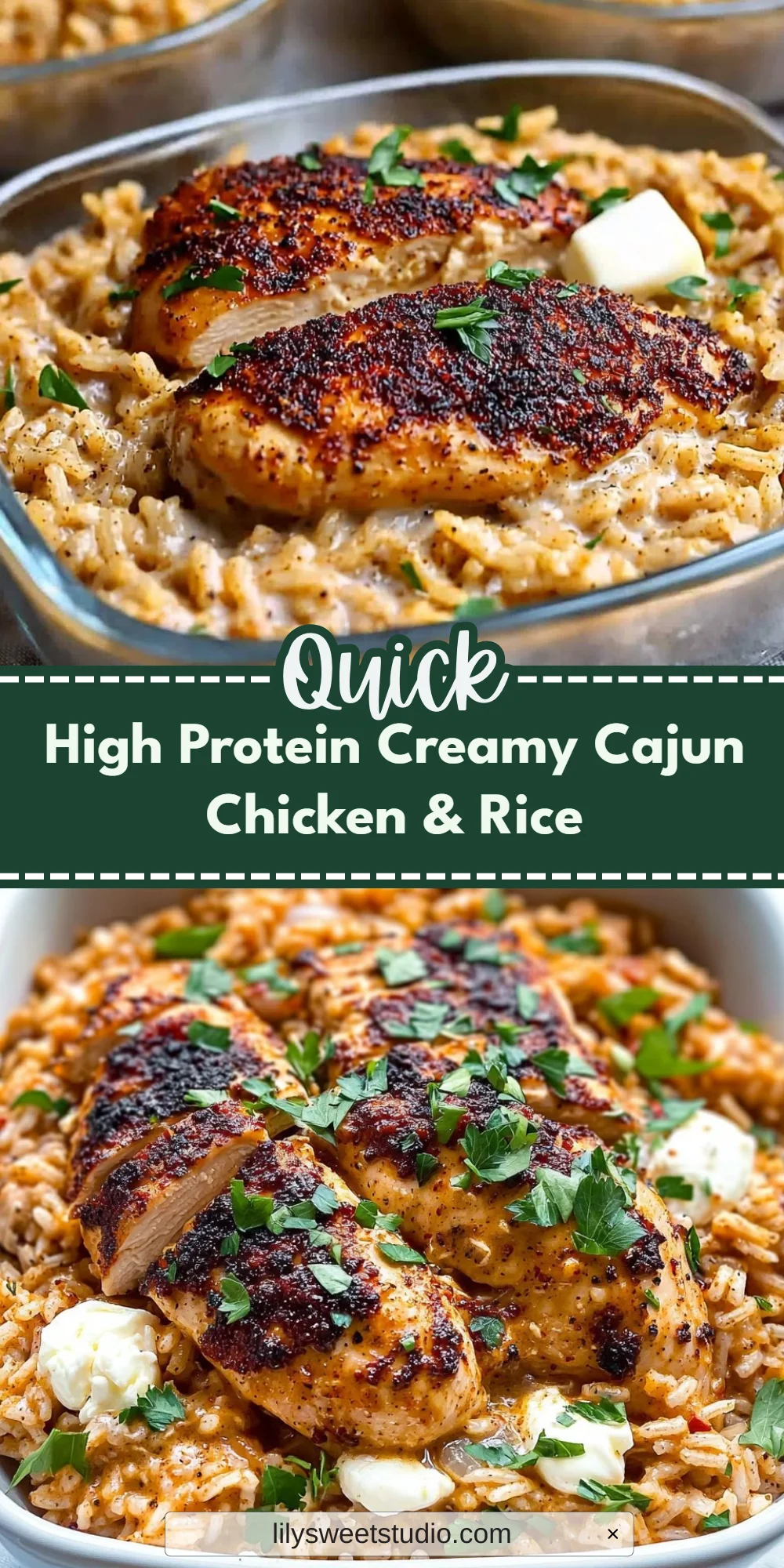 High Protein Creamy Cajun Chicken & Rice