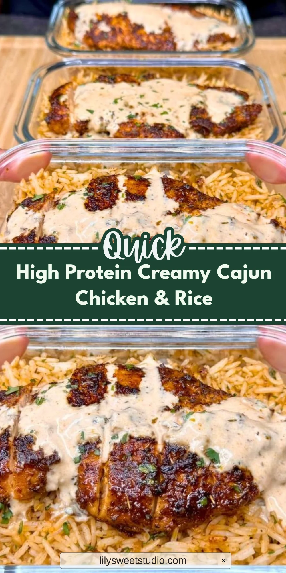High Protein Creamy Cajun Chicken & Rice