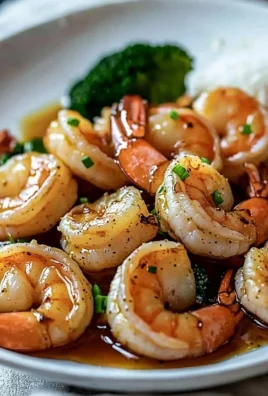 High-protein honey garlic shrimp dish served with vegetables on a plate.