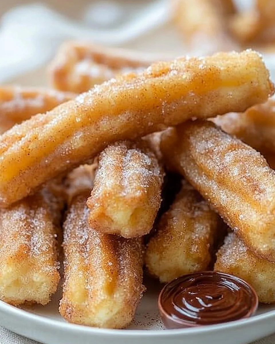 Delicious homemade churro bites filled with Nutella