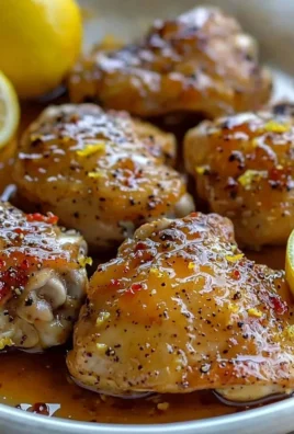 Delicious Honey Lemon Pepper Chicken Thighs served on a plate with herbs