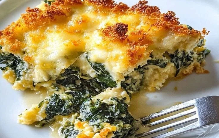 Italian Spinach Bake - a healthy and delicious spinach casserole dish
