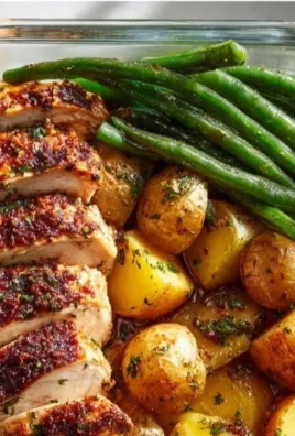 Lemon Garlic Chicken Meal Prep with veggies in a meal container.