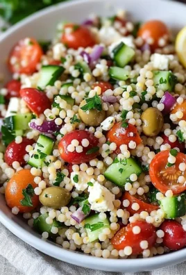 Fresh Mediterranean Couscous Salad with vegetables and herbs