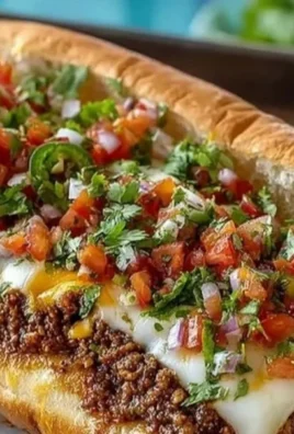 Mexican Chopped Cheese Sandwich with fresh ingredients and toppings