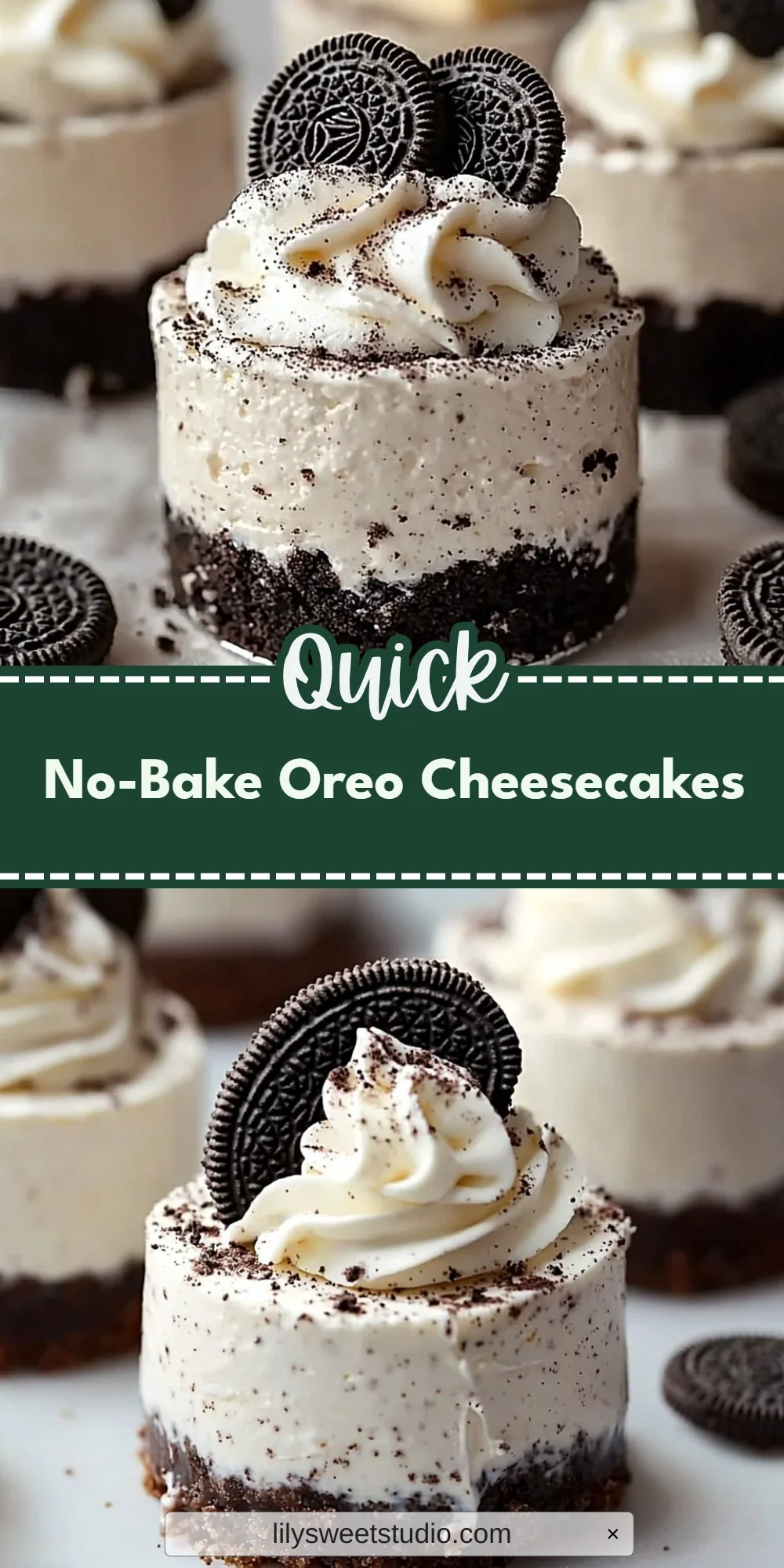 No-Bake Oreo Cheesecakes