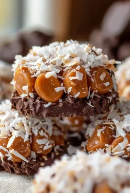Delicious no bake Samoa cookies topped with chocolate and caramel