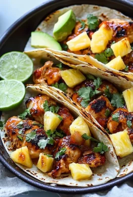 One Pan Chicken and Pineapple Tacos ready to serve with fresh toppings