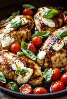 One-pan juicy chicken cooked with balsamic sauce on a plate