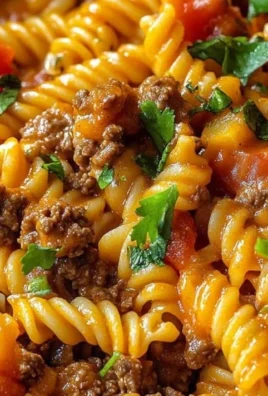 One Pot Beef Taco Pasta dish with beef, pasta, and taco seasonings