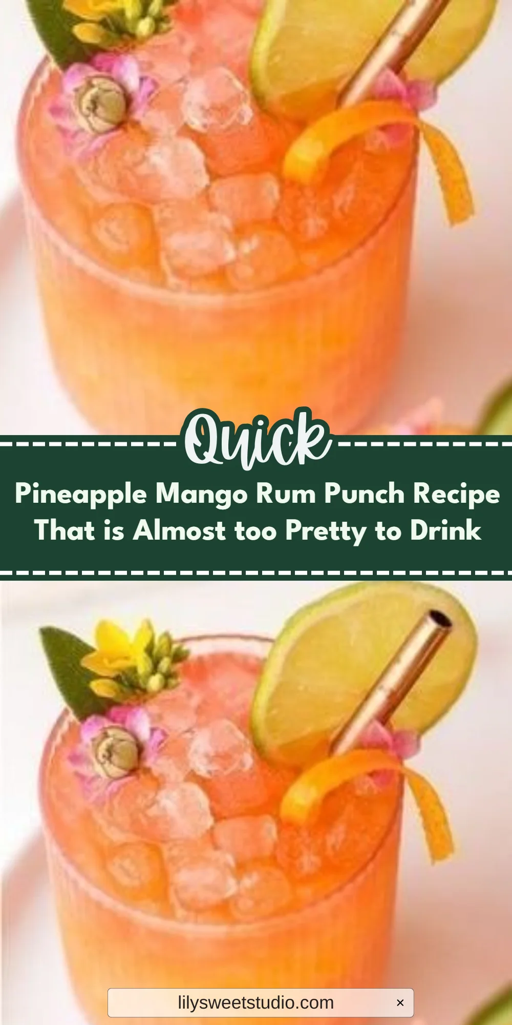 Pineapple Mango Rum Punch Recipe That is Almost too Pretty to Drink