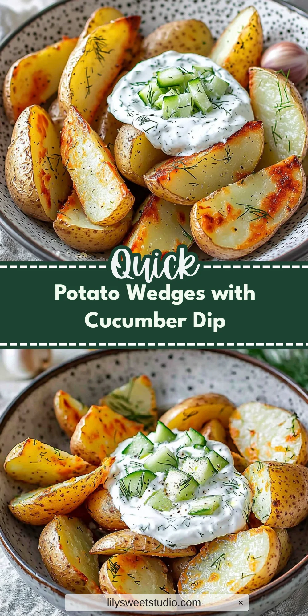 Potato Wedges with Cucumber Dip